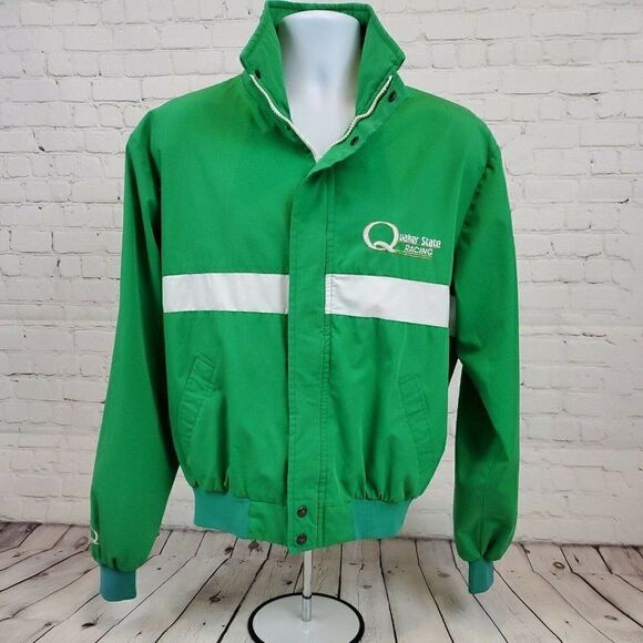 Vintage Green Quaker State Racing Jacket Large NASCAR INDYCAR FORMULA 1 EUC - Picture 1 of 5